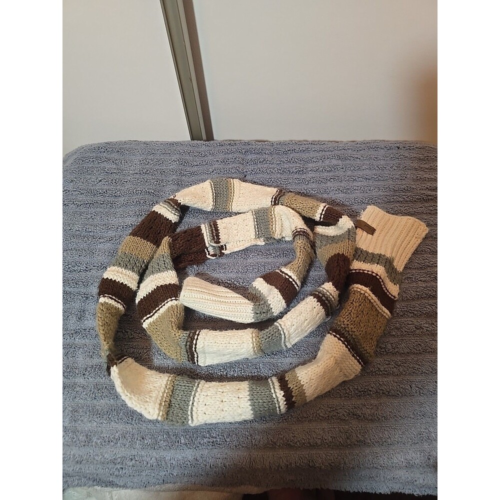 Fossil Scarf  Wrap Crocheted 3.5 Inches Wide 7 Feet Long